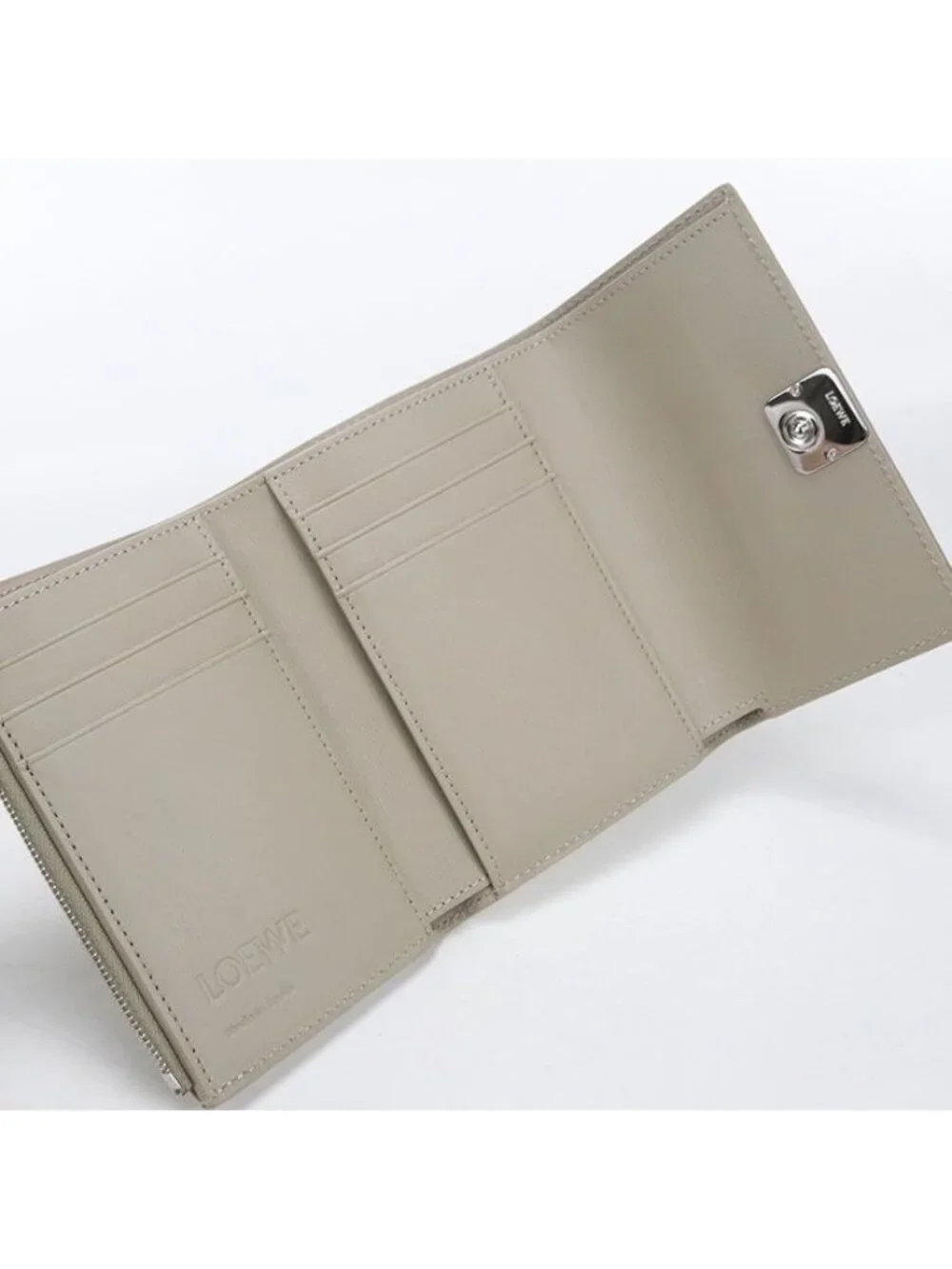 Loewe Vertical Wallet Small Anagram Trifold Pebble Grain Calf